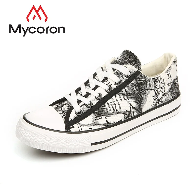 MYCORON/Роскошная Брендовая обувь с буквенным принтом, мужская повседневная обувь на шнуровке, Классическая мужская прогулочная обувь