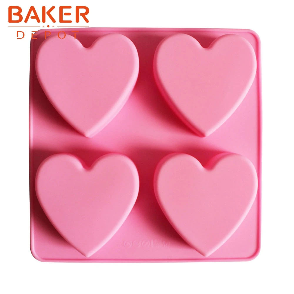 

Handmade silicone mold cake biscuit DIY silicone cake pastry molds 4 lattices heart soap mould SSCM-001-23