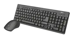 Trust Ziva, Стандартный, беспроводной, RF беспроводной, мембрана, черный, мышь в комплекте удобная беспроводная клавиатура и мышь Combos