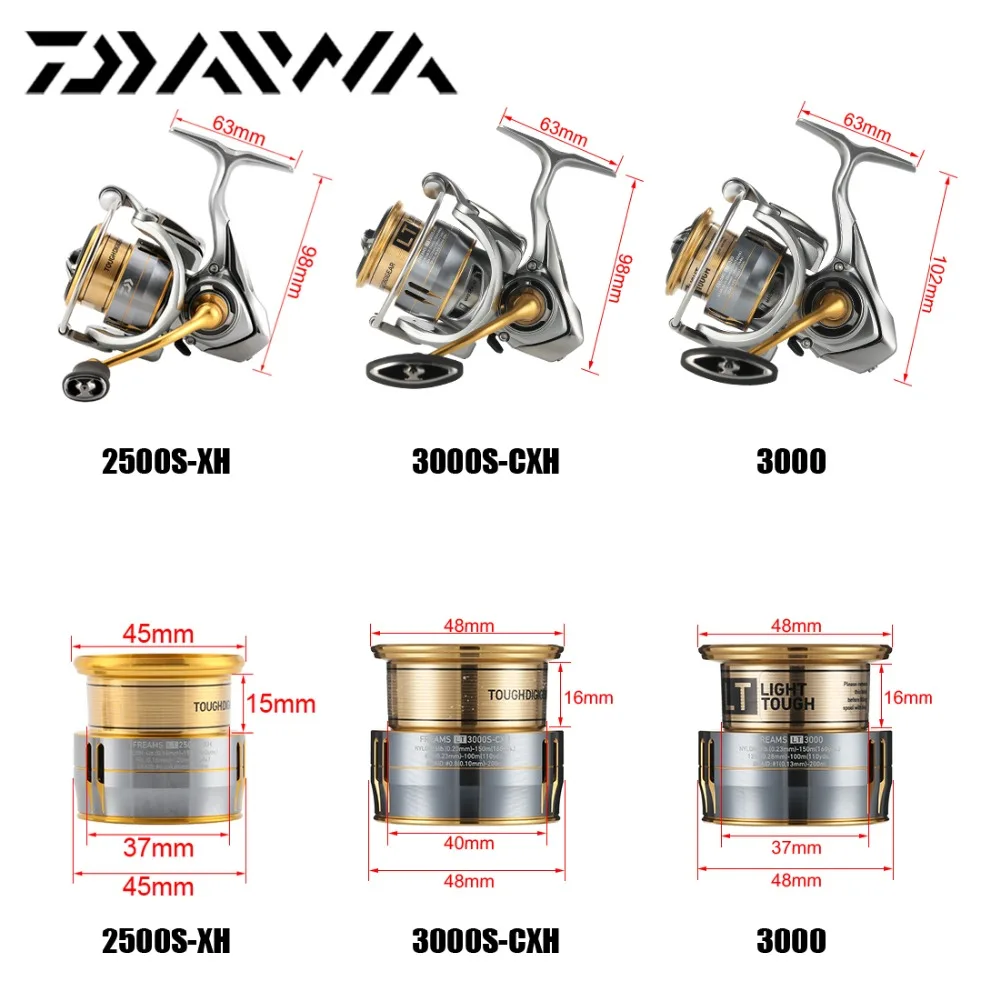 18 DAIWA FREAMS LT 2500S-XH 3000 3000S-CXH спиннинговая Рыболовная катушка мелкая алюминиевая катушка 6BB 12 кг Drag Морская Рыбалка снасти