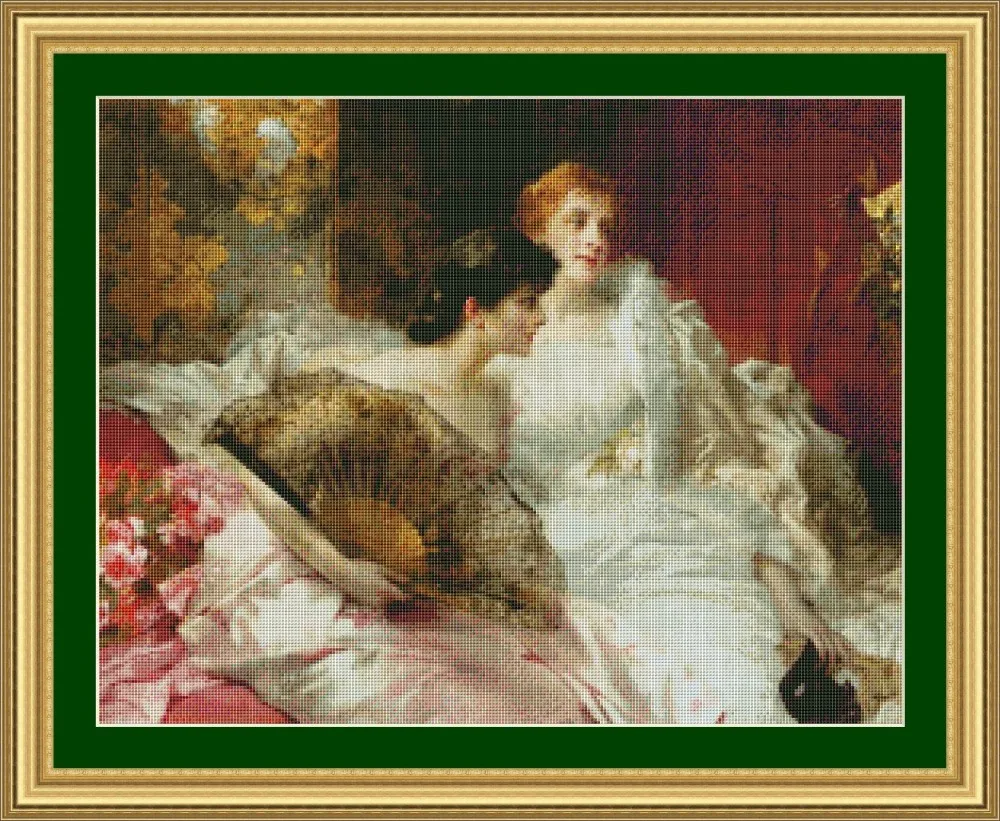 

Girls talking,Counted Cross Stitch similar dmc Cross Stitch Sets DIY Cross Stitch Kits for Embroidery