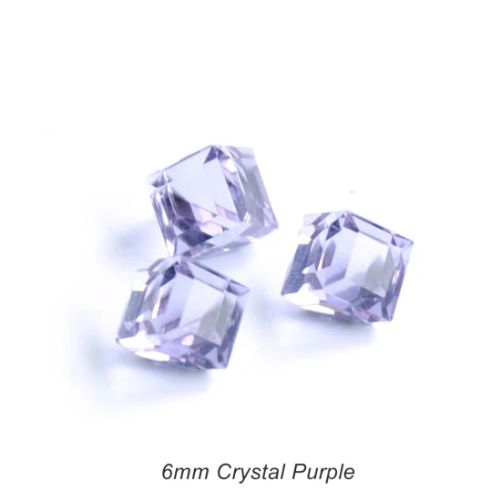 Полная красота 10 шт. Стразы для дизайна ногтей квадратный 4 мм/6 мм дизайн 3D Подвески хрустальные ювелирные изделия аксессуары DIY каменное украшение CH666 - Цвет: 6mm Crystal Purple