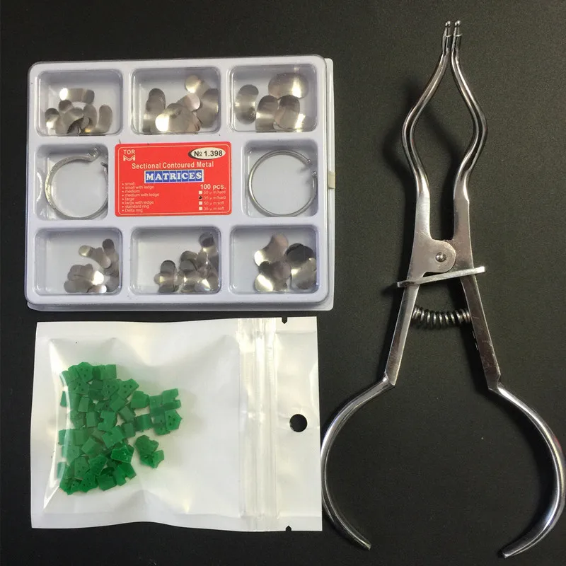 40Pcs-Add-On-Wedge-100Pcs-Set-Dental-Sectional-Contoured-Matrices-Matrix-Ring-Delta-Dentist-Forceps-Matrix (1)