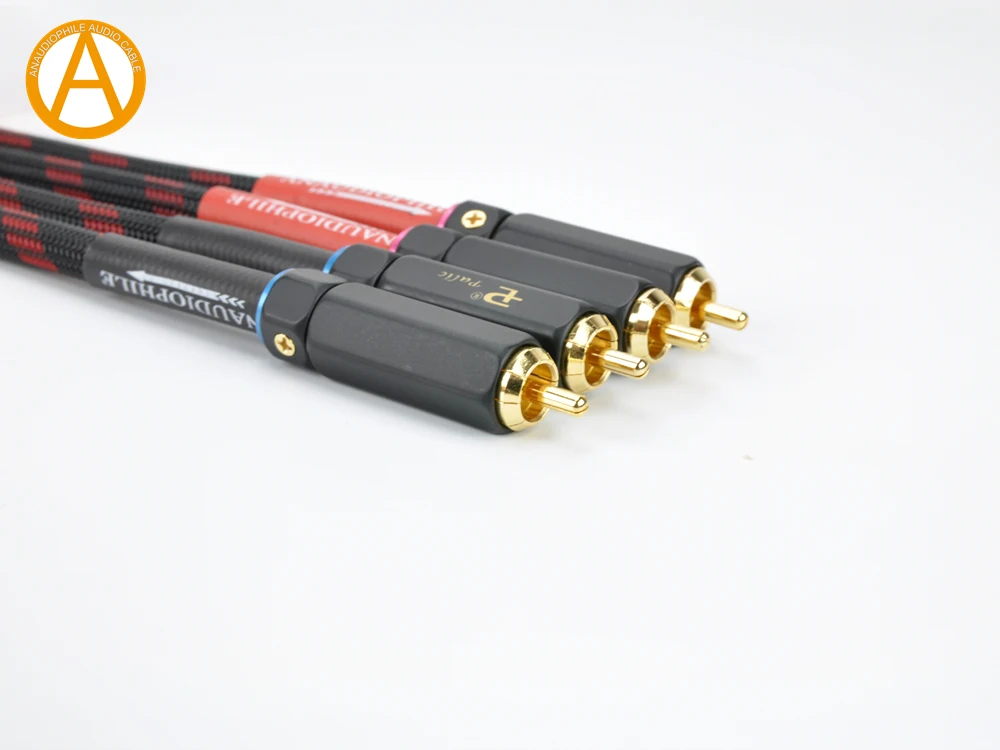 ANAUDIOPHILE RC12 RCA Audio Interconnect Cable HIFI 4N OFC RCA Audio Cable Male To Male Phono RCA Plug Quality Thick RCA Cable