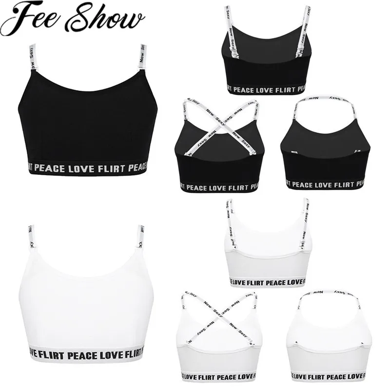 

FESHOW Teen Girls Soft Cotton Printed Adjustable Elastic Shoulder Straps Training Bra Underwear Sport Undies with Pads Kids Bra