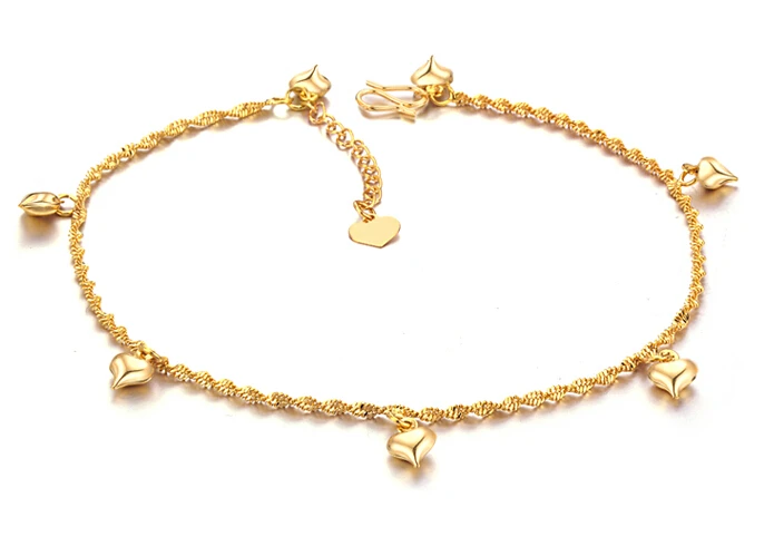 Gold color heart Anklet make with 316L Titanium Steel Chain Women Barefoot Sandals Anklet, 2014 Fashion Foot Chain Jewelry,N715 Gold color heart Anklet make with 316L Titanium Steel Chain Women Barefoot Sandals Anklet, 2014 Fashion Foot Chain Jewelry,N715
