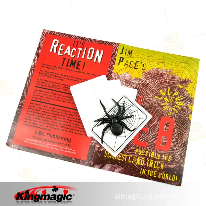 Spider and Net The  Trick Cards Magic Props Magia Tricks Shock Toys