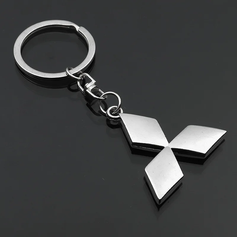 

3D Metal keychain car logo keychain keyring key holder rotatable keychain car pendant auto accessories for Mitsubishi