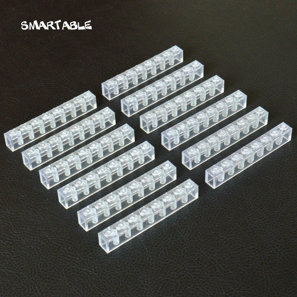 

Smartable Transparent Clear Brick 1x8 Building Blocks Toys For Kids Creative Toy Compatible Major Brands 3008 32pcs/lot For Gift