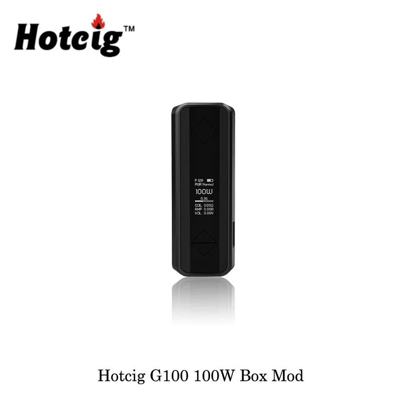 Najtaniej Elektroniczne papierosy Hotcig G100 100W TC box Mod zasilany pojedynczą baterią 18650 20700 21700 vape parownik VS Hotcig RSQ Mod