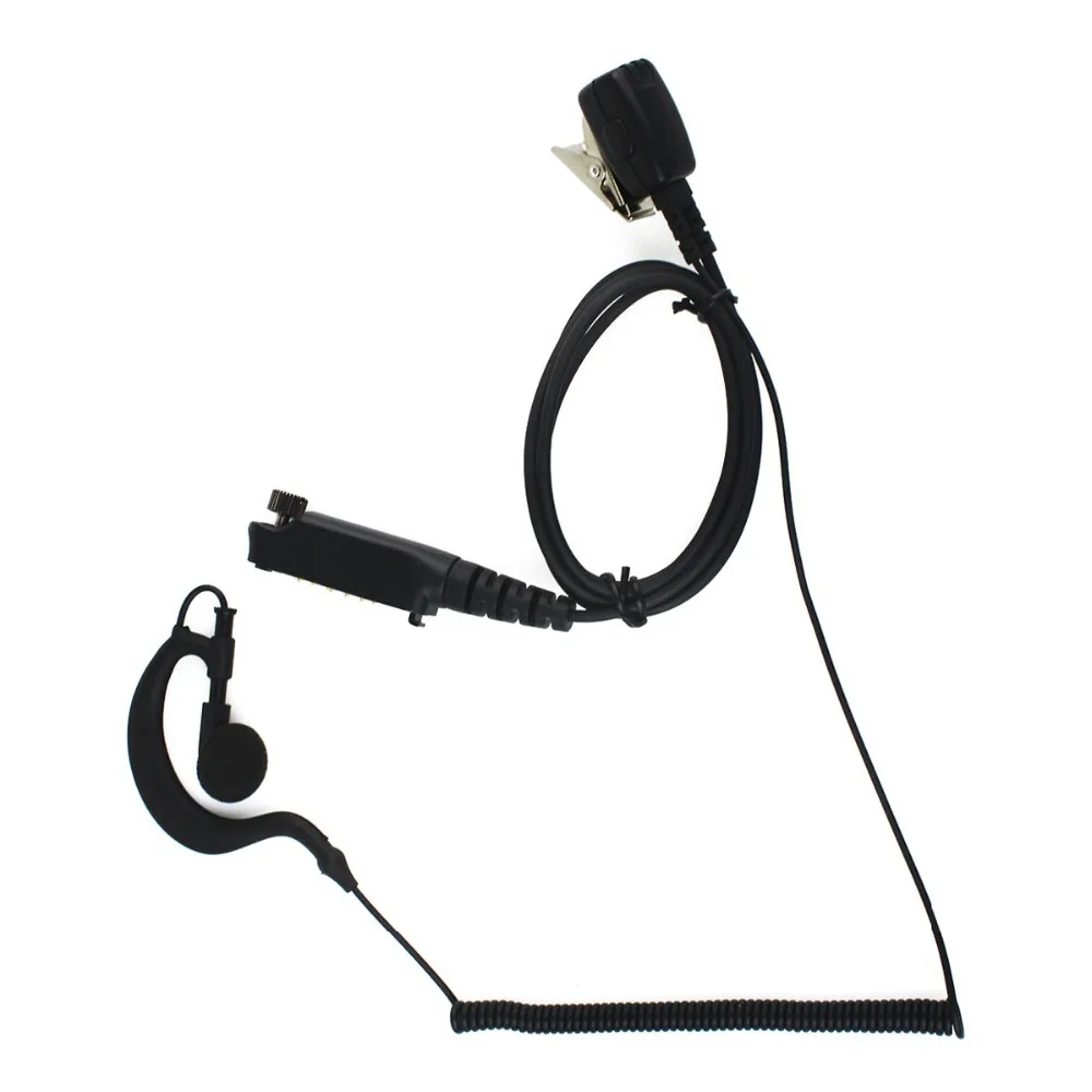 New Black PTT MIC G Shape Earpiece Headset for Sepura STP8000