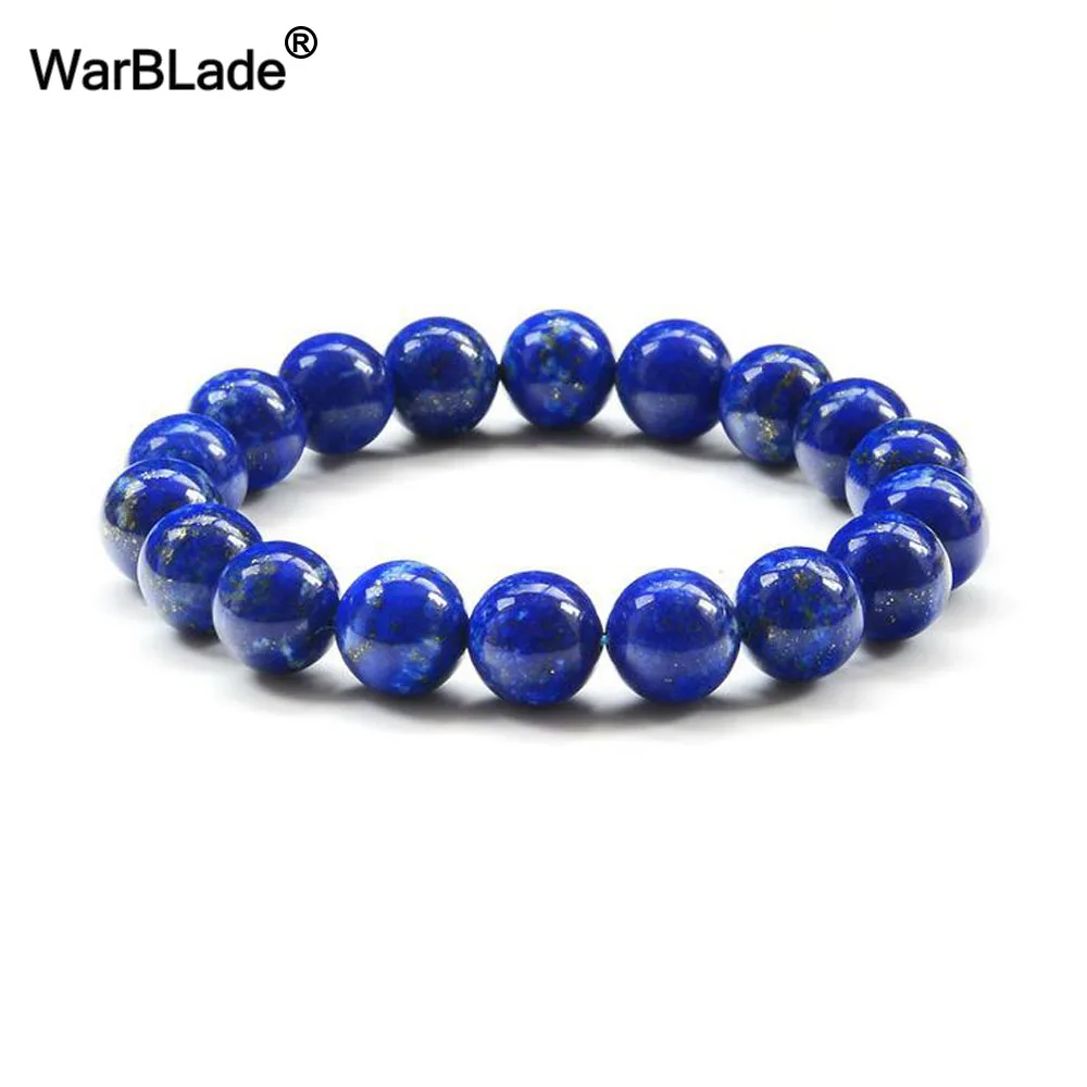 

WarBLade AAA Natural Stone 3A Lapis Lazuli Bracelets Gems Stones Lapis Lazuli Beads Beaded Bracelets Bangles For Women Men