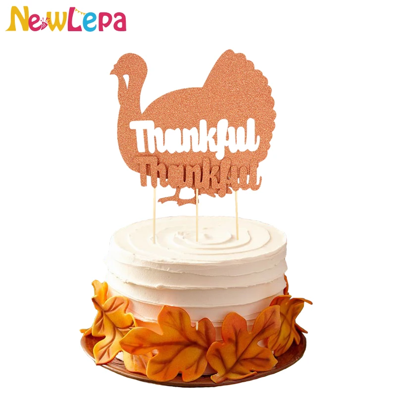 Thanksgiving Thankful Cake Topper Friendsgiving Turkey Topper Fall