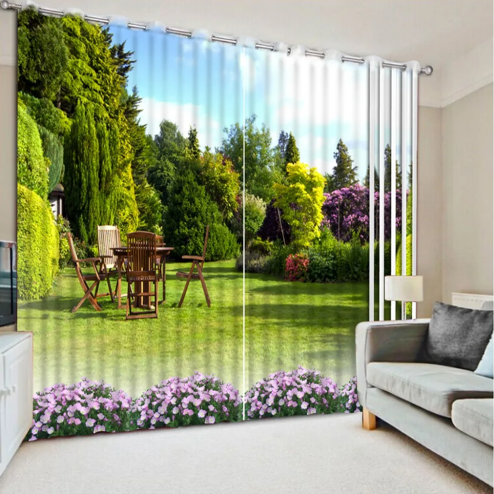 New Nature Landscape 3d View Printing Blackout Curtain Custom Children