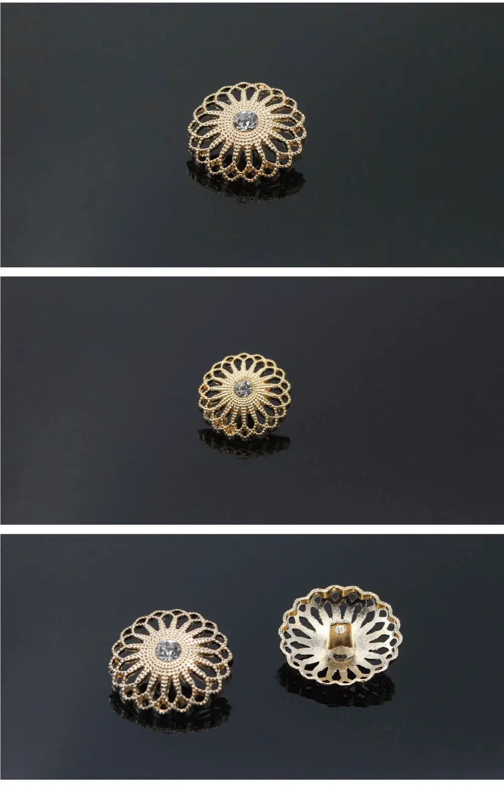 17-24 мм 10 шт модные золотые с бриллиантами металлические кнопки круглые пуговицы высококачественные пуговицы для рубашки костюм Швейные аксессуары
