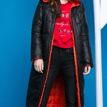 Двустороннее пуховое пальто с капюшоном X-long пуховик зимнее женское пальто длинный пуховик