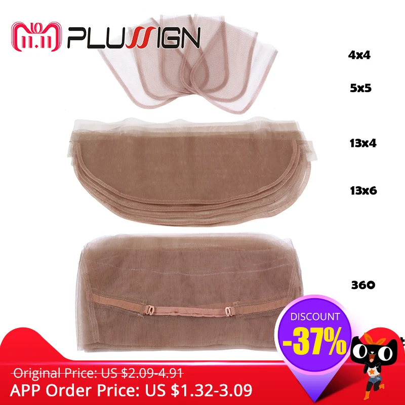 5 Style Closure Net Materials For Wigs Making Professional Plussign Net Lace For Wig Swiss Lace