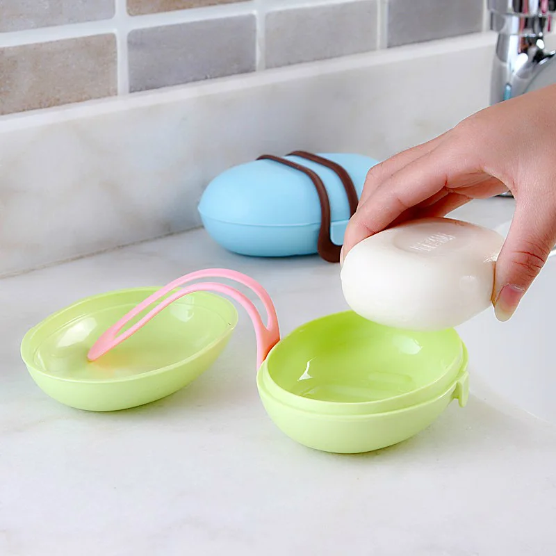 Portable Silicone Soap Dishes Holder With Buckle Seal Case Cover