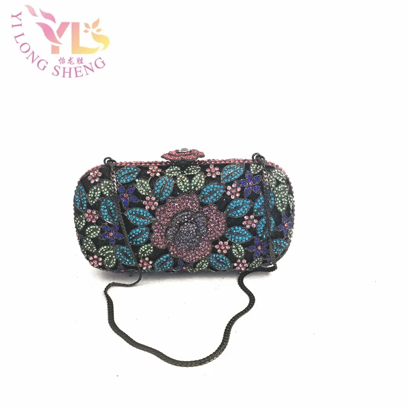

Women Vintage Floral Design Clutch Evening Rhinestone for Evening/Event/Party/Cocktail/Dinner /Wedding Occasion Chain YLS-F36