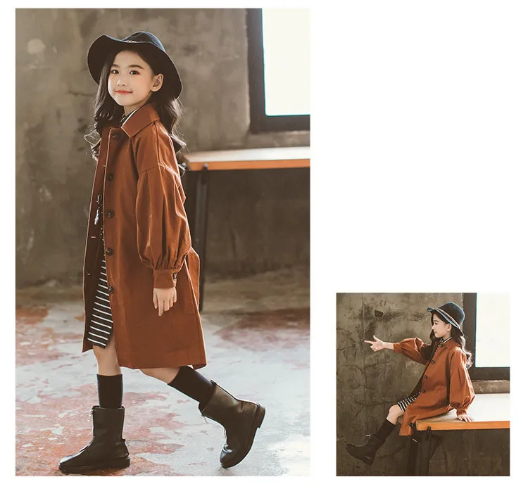 khaki green long belt jackets for teenage boys long sleeve trench coat kids outerwear top clothing children jacket for baby girl (18)