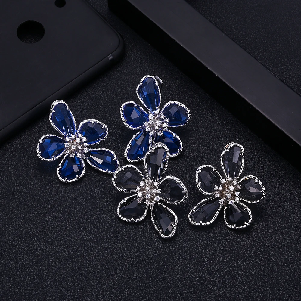 

janekellytrendy flower shape Earrings For Women Accessories Full Cubic Zirconia Earrings Jewelry pendientes mujer moda