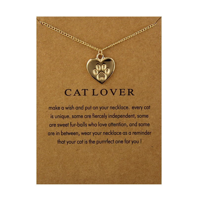 

Fashion Jewelry Reminders Cat Lover Friendship Heart Charm Necklace For Women Christmas Gift Birthday Party Jewelry