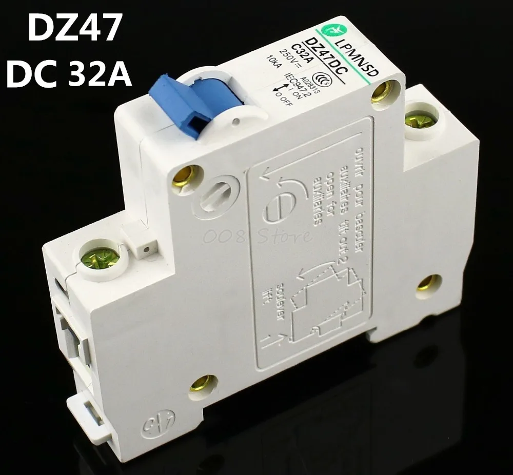 Бесплатная доставка DZ47 DC 1P 32A 250 В выключатель воздуха на солнечной энергии MCB