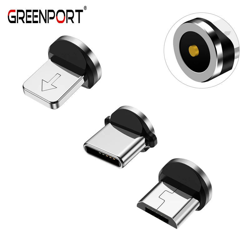 GREENPORT 1 й Магнитный штекер для iphone Type C Micro usb мобильный телефон кабель зарядки samsung