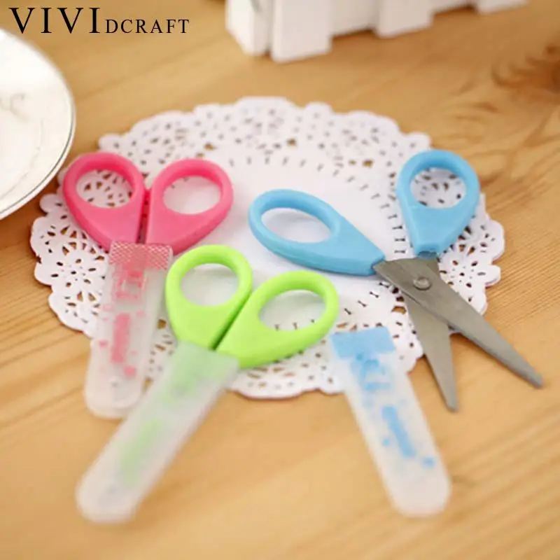 

1pc Stationery Scissors For Kids Craft Scissors Metal Nibbler Scissors Paper Children School Supplies Paper Scrapbooking Random