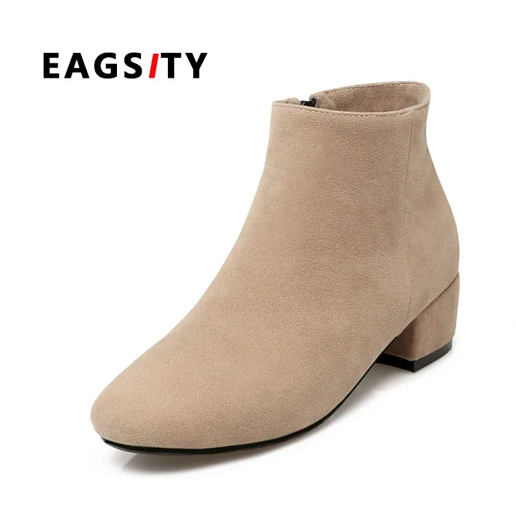 Mode vrouwen enkellaarsjes slip op korte laarzen outdoor lage hak dames  beige laarzen|beige boots|boots fashionfashion boots - AliExpress