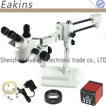 Simul-Focal тринокулярный микроскоп стерео 7X-90X непрерывный зум 13MP HDMI/VGA камера двойной стрелы стенд