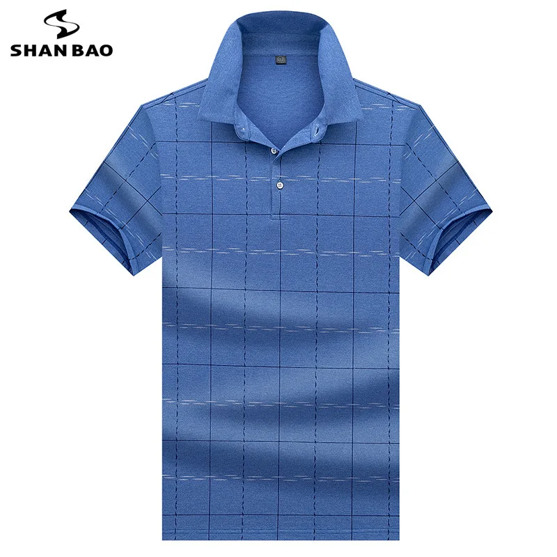 

2019 summer fashion casual plaid printing men's lapel short-sleeved Polo shirt simple fresh cotton fashion POLO shirt