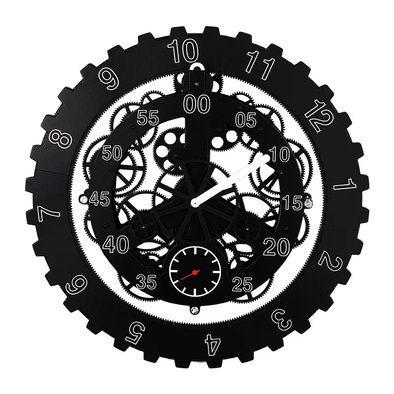 

DIY Large Quartz Movement Gear Wall Clocks Mechanical Style Clock Wall Modern Rotation Multi-function Gear Wall Watch Home Decor
