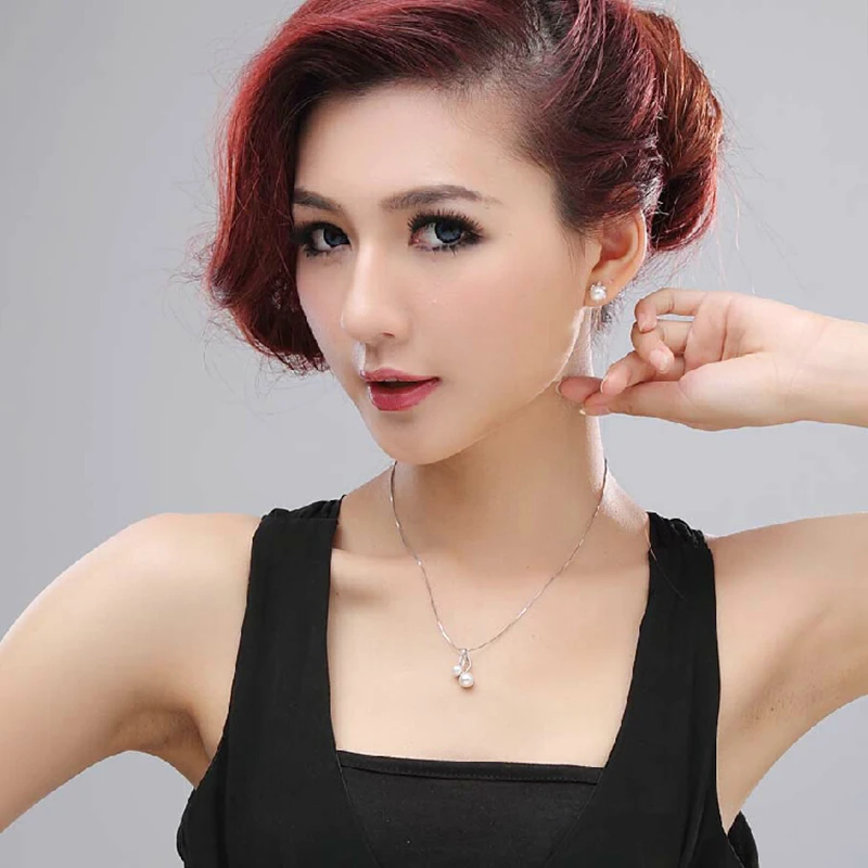 Женское ожерелье из серебра 925 пробы с натуральным жемчугом|necklaces pendants 925|necklace silver