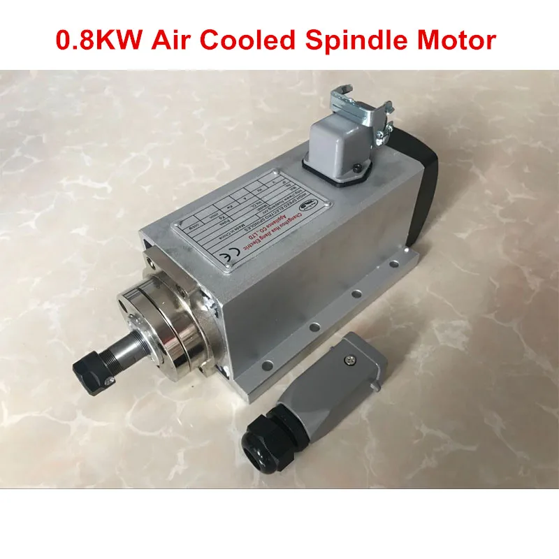220V CNC 0.8KW ER11 квадратный двигатель шпинделя 800W с воздушным охлаждением для