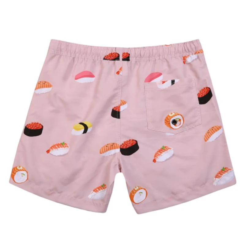 SD700 розовый sushi print Купальники мужчин новые летние пляжные шорты доска swimmng магистральные боксеры Мужчины купальный костюм Sunga трусы