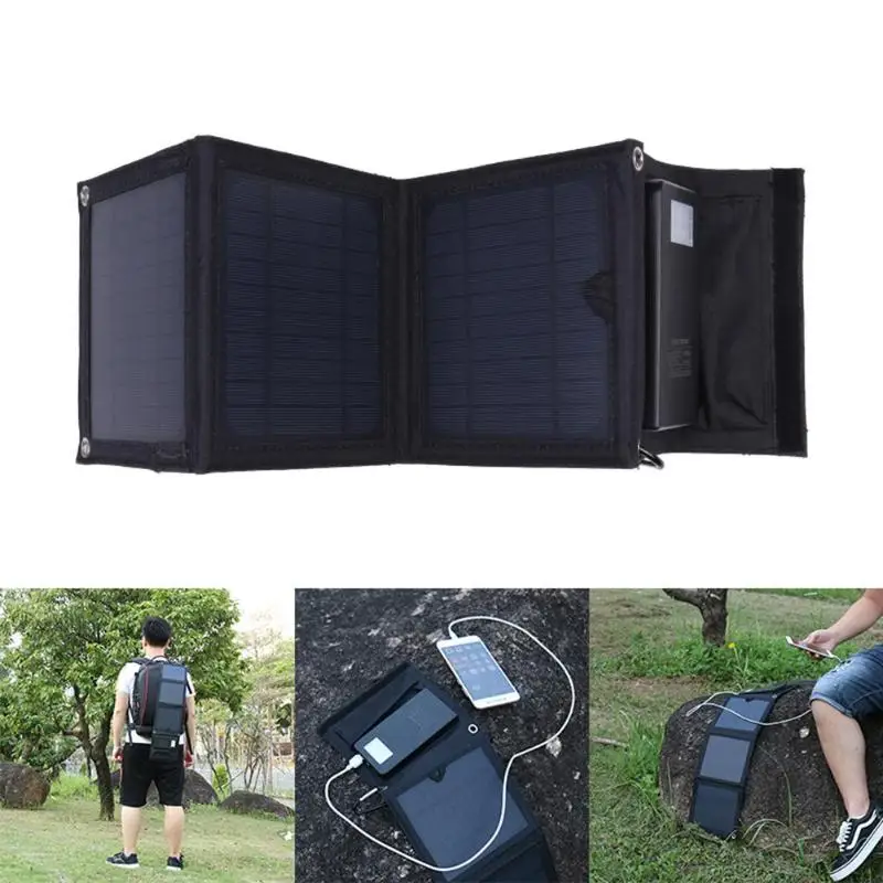 

Outdoor 8W Portable Foldable Solar Panel Battery Charger 10000mAh Power Bank canvas solar panel with 6LED Light for Phone