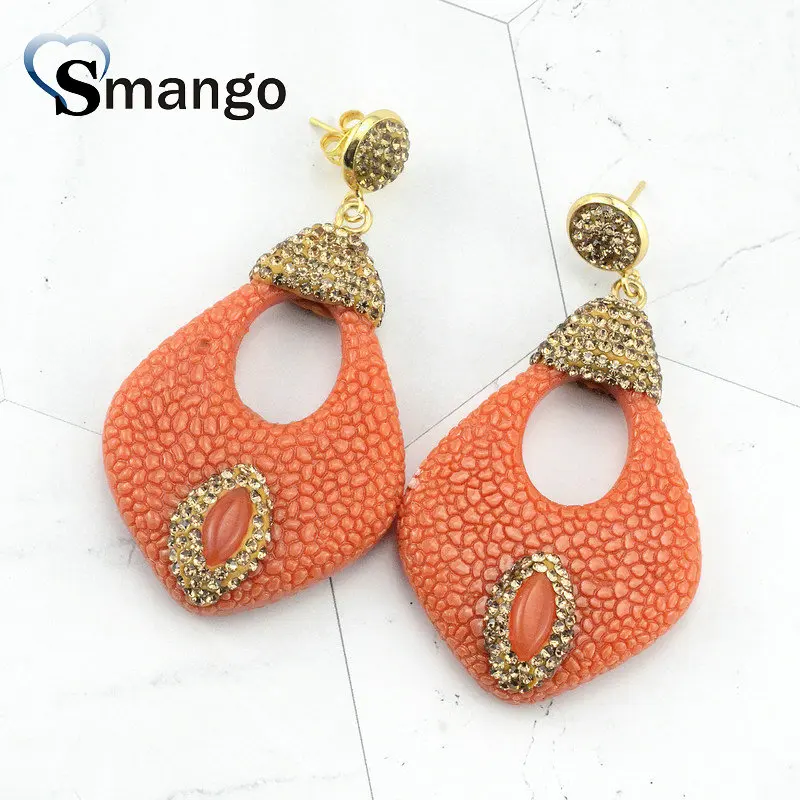 5Pairs,The Rainbow Series, Hoop Earrings. The Rhombus Shape Women Fashion Snake Skin Earrings.8Colors, Can Wholesale