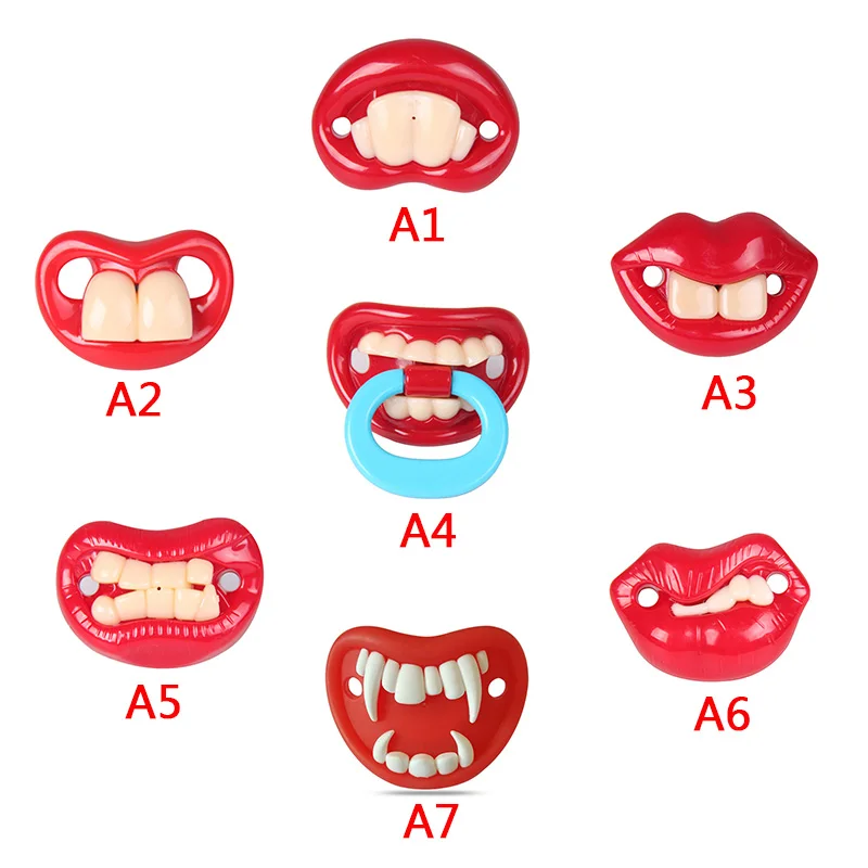 

Baby Teether Silicone Pacifier Funny Teeth Dummy Joke Pacifier Prank Cute Child Orthodontic Nipples Teething Baby Pacifier Care