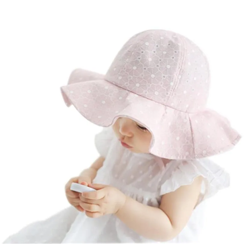 Шляпа для маленьких девочек, новая летняя уличная Солнцезащитная хлопковая шляпа для маленьких мальчиков и девочек, Модный милый дизайн,#4M02
