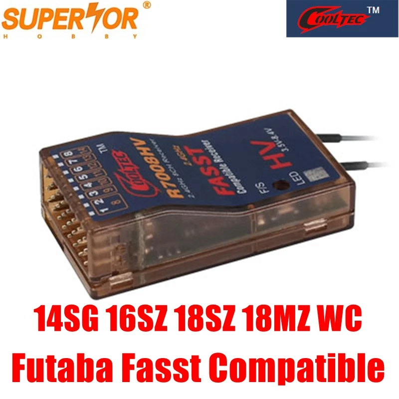 Cooltech R7008HV 8 13ch fasst совместимый приемник Futaba 14SG 16SG 16SZ 18SZ 18MZ WC Air Systems Multi Mode corona
