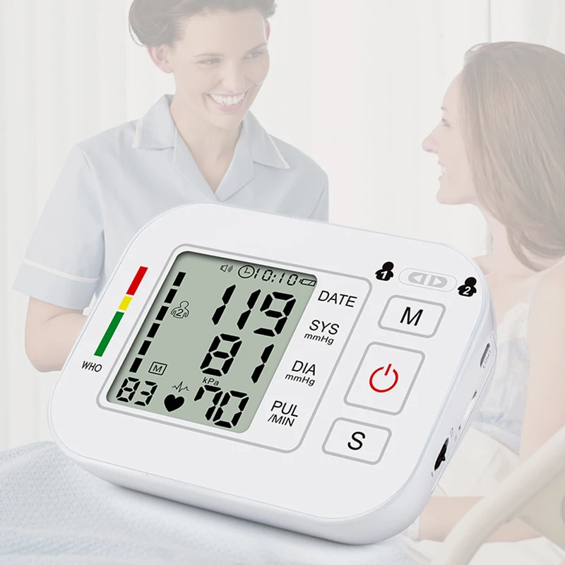 

JZIKI Upper Arm Blood Pressure Monitor Portable Tonometer Health Care bp Digital Blood Pressure Monitor Meters Sphygmomanometer