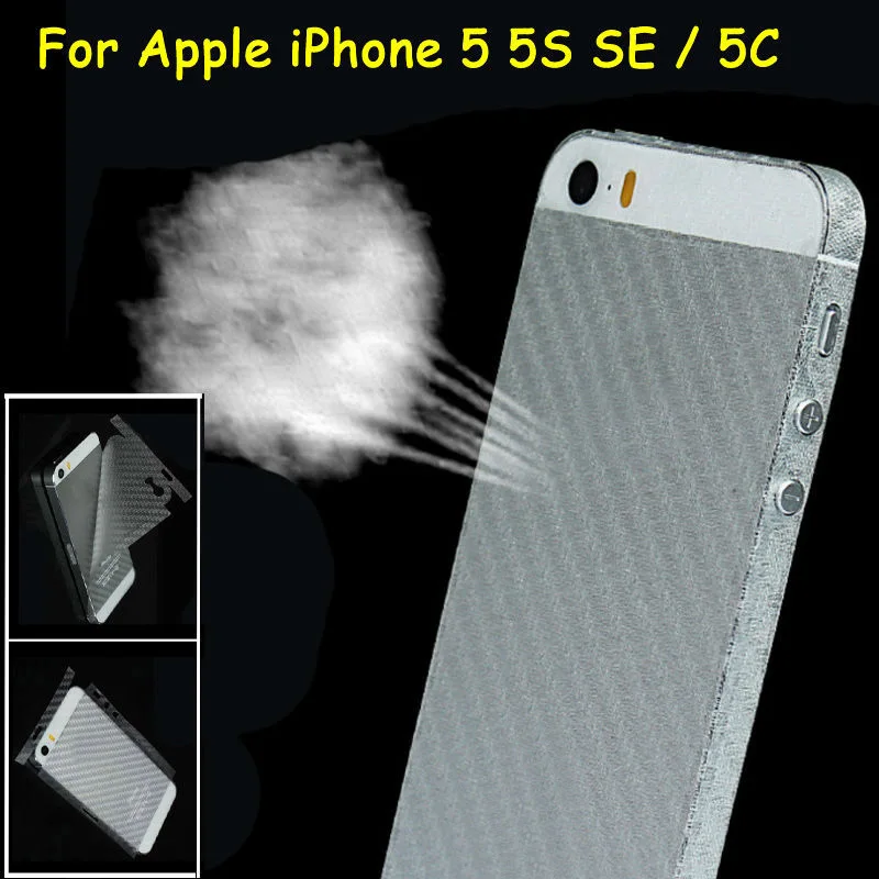 2Pcs 3D Anti fingerprint Full Cover Clear Carbon Fiber Back Screen