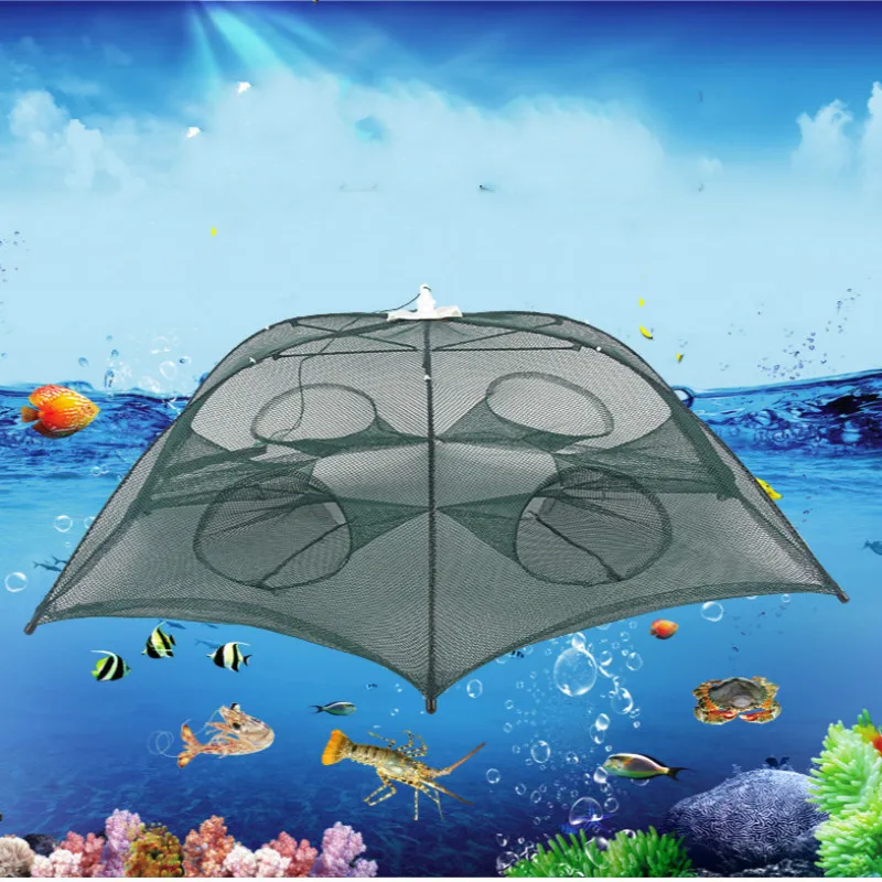 

MOST FREE SHIPPING Automatic Folding Fishing Shrimp Net umbrella-cap Lobster Cage Trap GARDEN OUTDOOR Tools