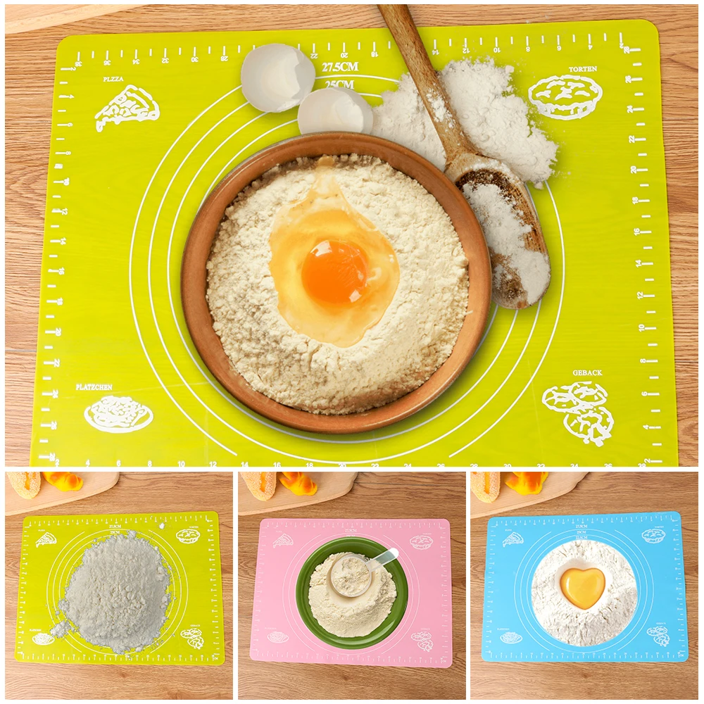 

1PC Bakeware Sheet Silicone Kneading Dough Liners Non Stick Baking Mat Rolling Dough Pastry Pads Easy To Wash Kitchen Tool