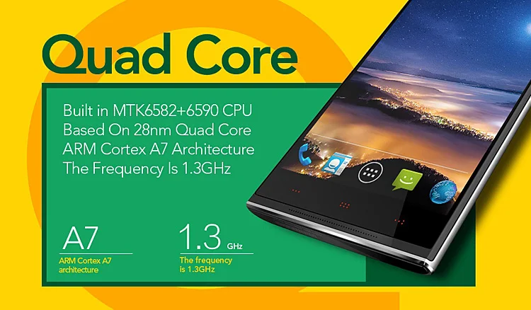 KINGZONE N3 MTK6582+6290 1.3GHz Quad Core 5.0 Inch Gorilla Glass 3 HD Screen Android 4.4 4G LTE Smartphone