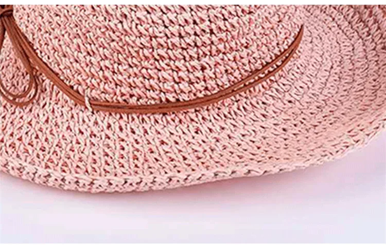 2018 South Korea Summer Fashion Lady Sun Hat New Straw Bow Straw Hat Outdoor Sunshade Beach Hat ACA36 (8)