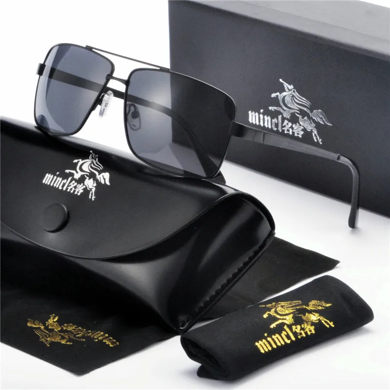 

MINCLFashion Classic Polarized Sunglasses Men Driving Goggles Polarizer Lens Sun glasses Male Vintage Rectangle Eyewear UV400 NX