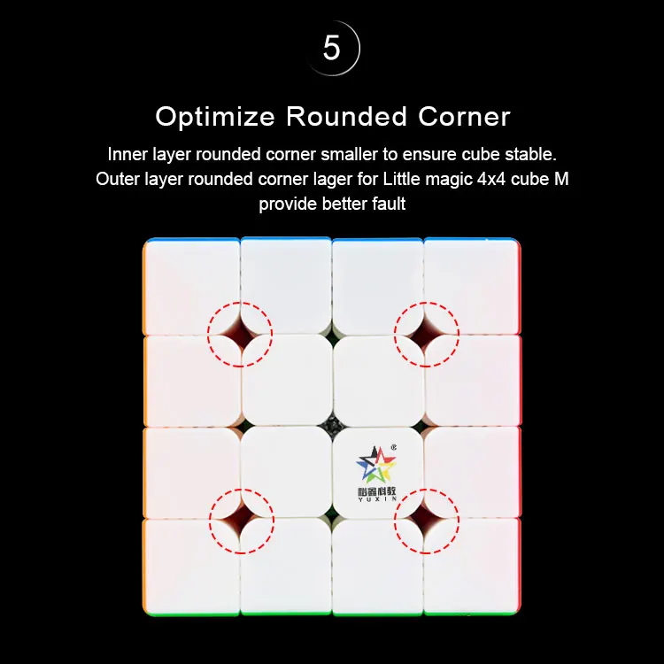 Yuxin 4x4x4 маленький магический Магнитный куб без наклеек, профессиональные магниты, головоломка, скоростной куб, развивающий куб, магические игрушки для детей