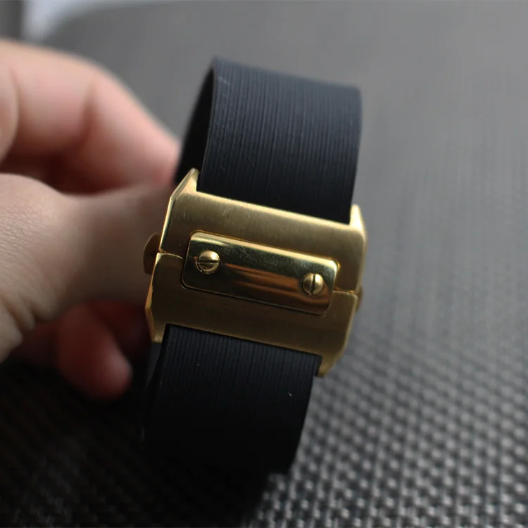 Силиконовый резиновый ремешок для часов Cartier/Santos/100/W2020007 25 мм, ремешок для часов, мужской браслет Correas Reloj Orologi 25 мм